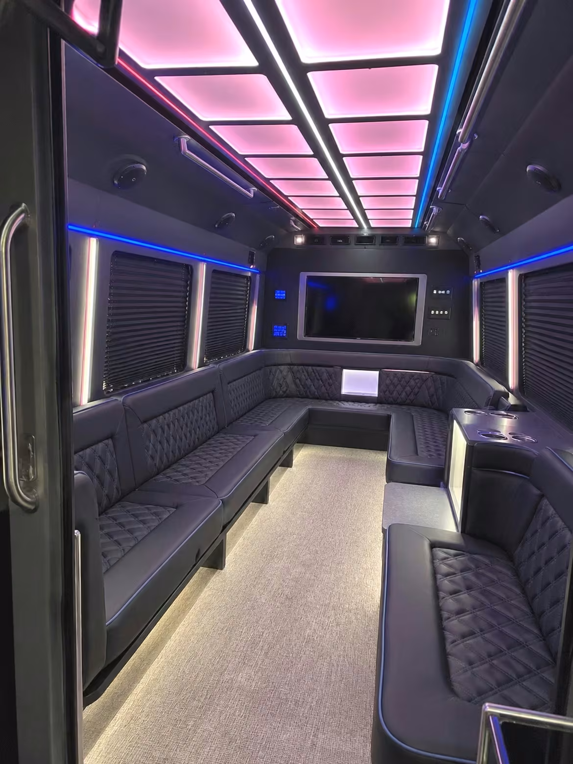 15 passenger party bus interior