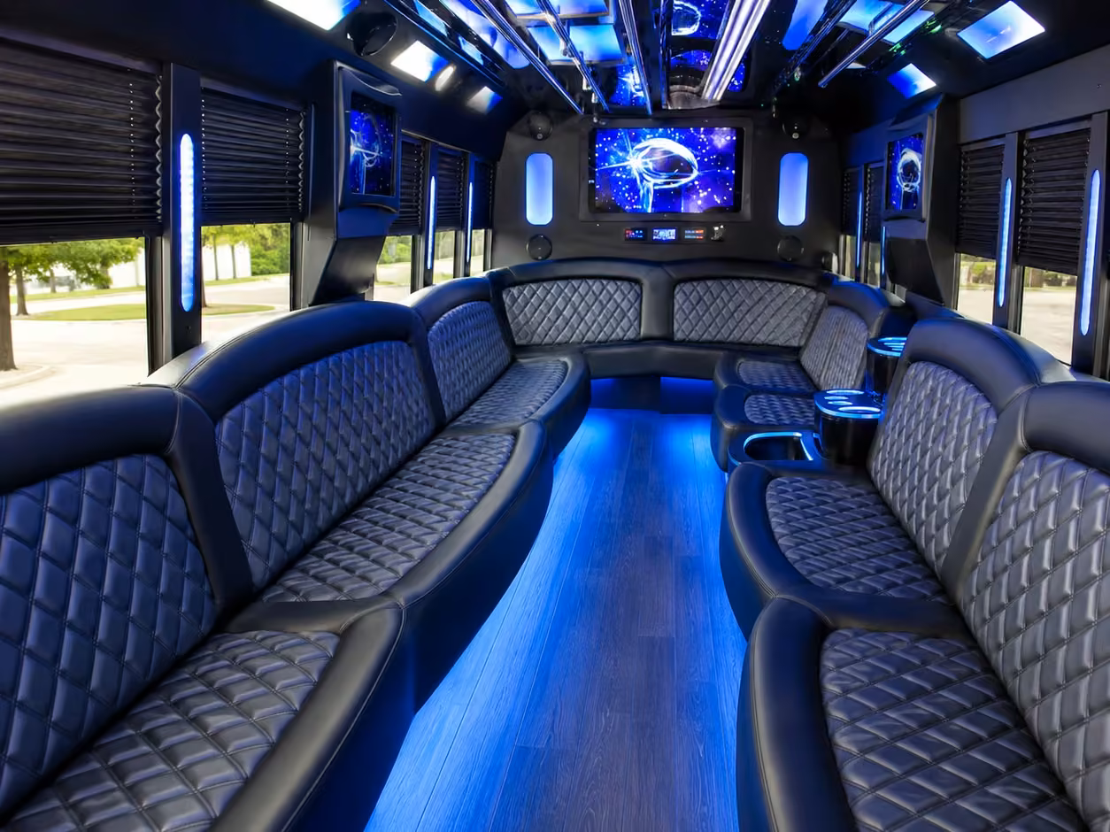 20 passenger party bus interior