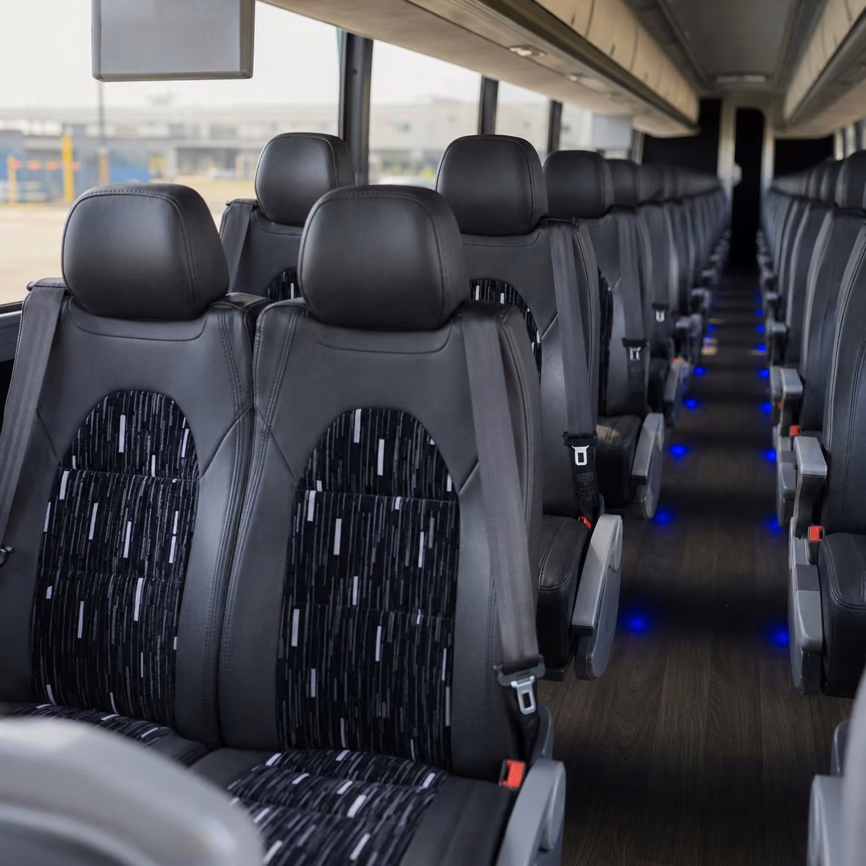 40 56 passenger charter bus inside