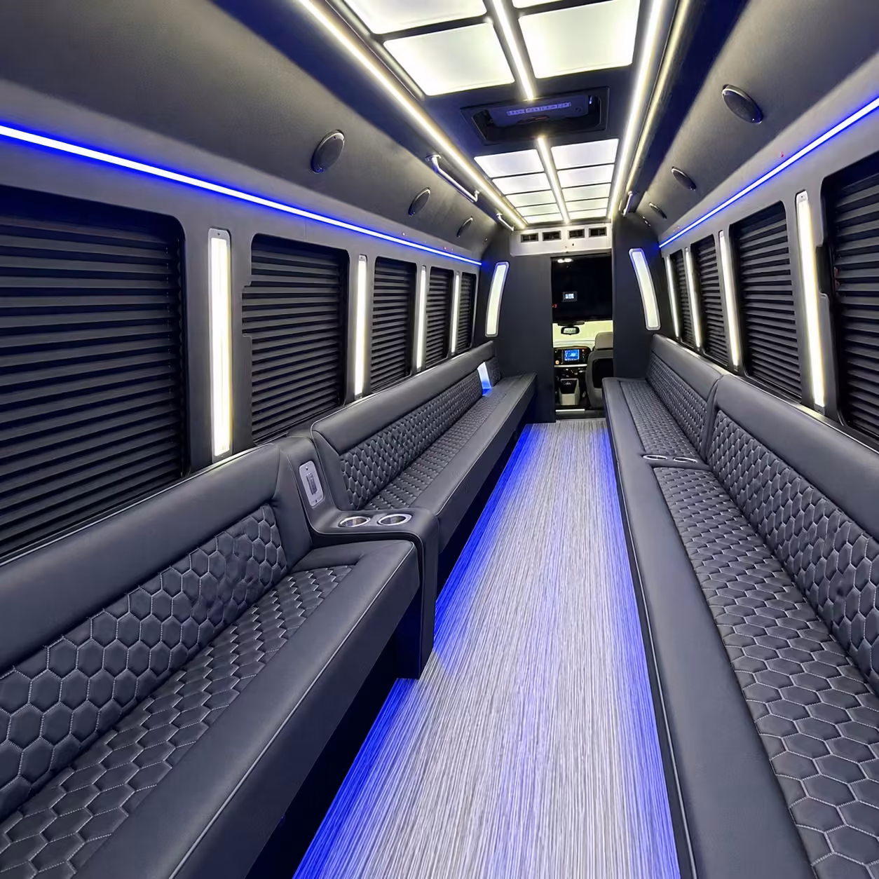 40 passenger party bus interior
