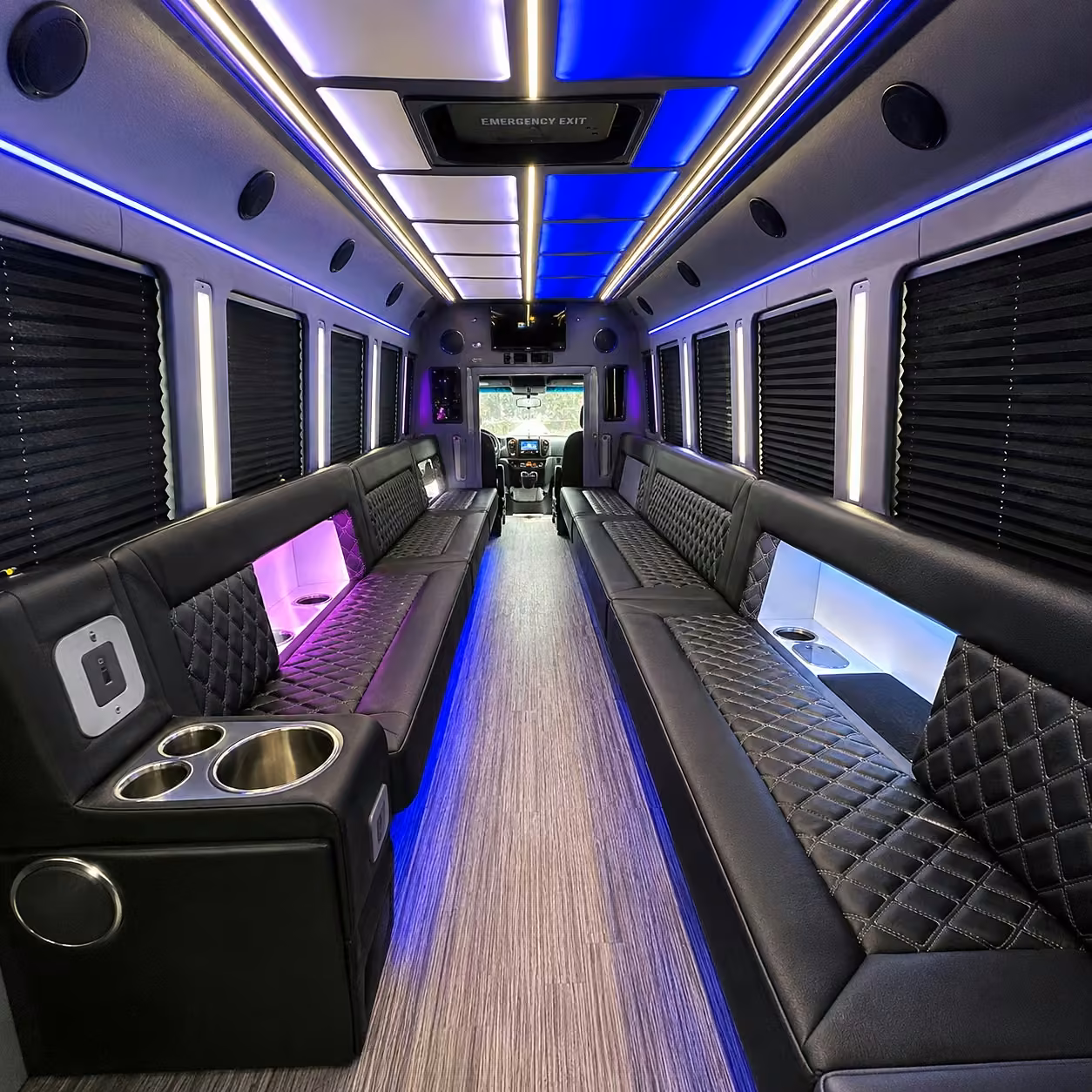 50 passenger party bus interior